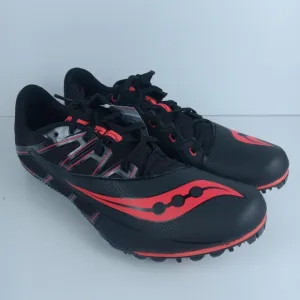 Saucony Spitfire 4 Shoes Mens 10 Red Black Track Field Spikes Athletic S29034-3