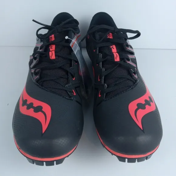Saucony Spitfire 4 Shoes Mens 10 Red Black Track Field Spikes Athletic S29034-3