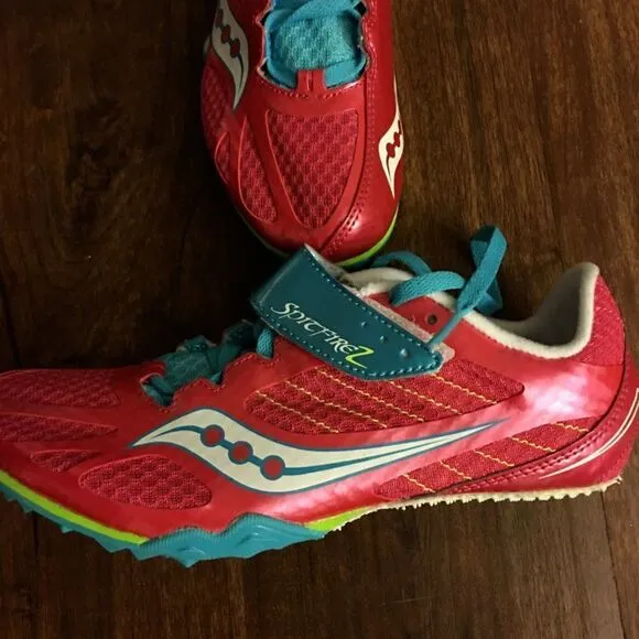 Saucony Spitfire 2 Red Blue Running Shoes Size 8