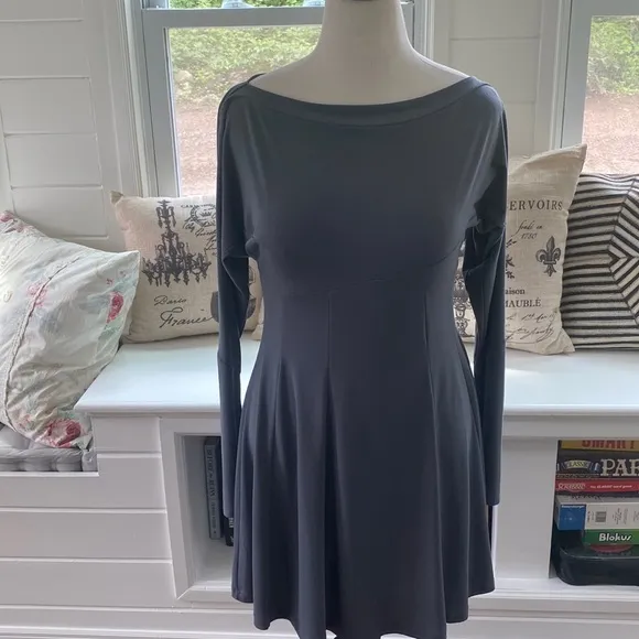 Save The Queen Grey Long Sleeve Dress