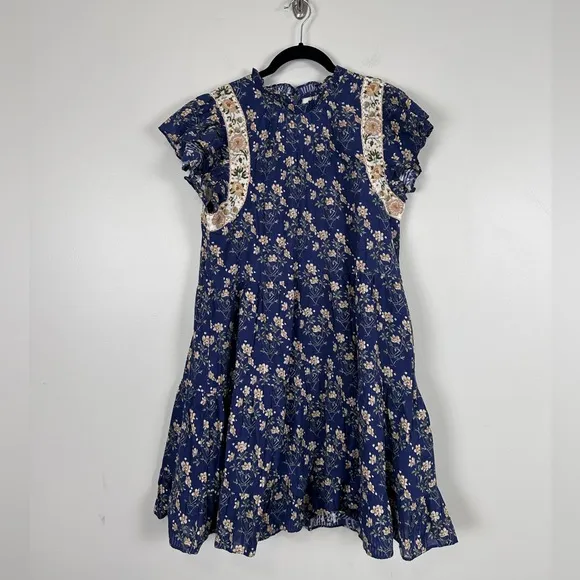 SEA NEW YORK Exclusive Blue Elizabeth Print Mini Flutter Sleeve Dress