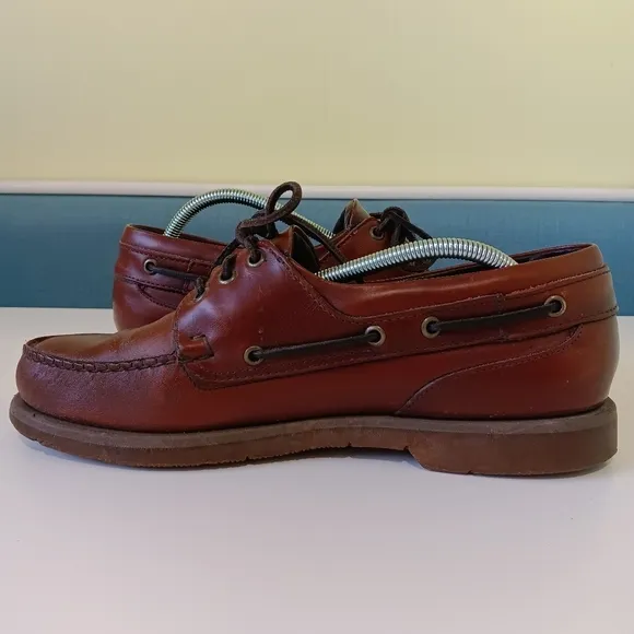 Sebago Docksides Mens 11 M Boat Shoe 2-Eye Brown Leather Classic Moc Toe