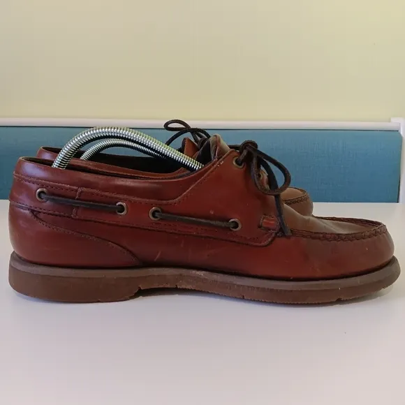 Sebago Docksides Mens 11 M Boat Shoe 2-Eye Brown Leather Classic Moc Toe