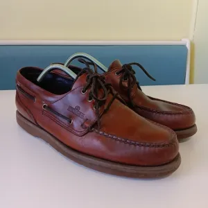 Sebago Docksides Mens 11 M Boat Shoe 2-Eye Brown Leather Classic Moc Toe