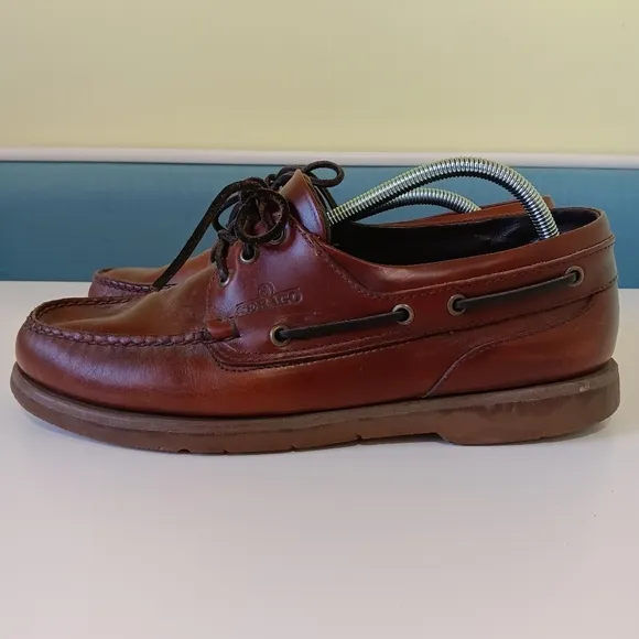 Sebago Docksides Mens 11 M Boat Shoe 2-Eye Brown Leather Classic Moc Toe