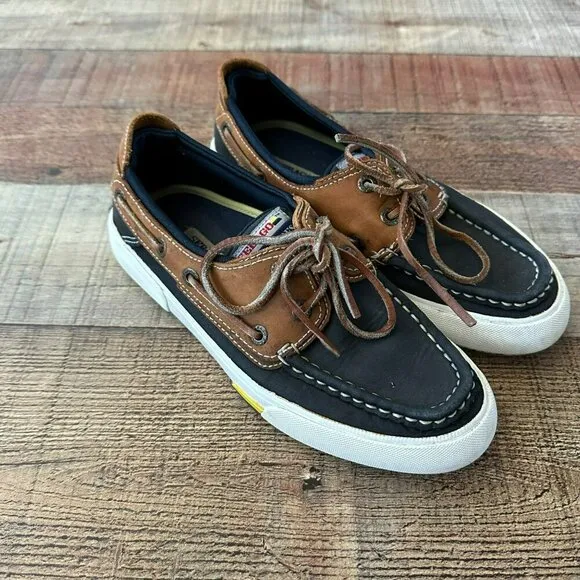 Sebago Docksides Men's Brown/Black Slip On Boat Shoes Size 6