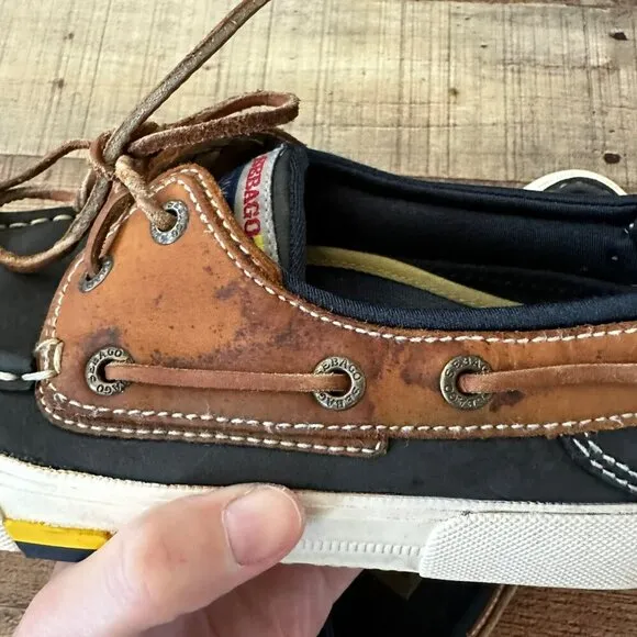 Sebago Docksides Men's Brown/Black Slip On Boat Shoes Size 6