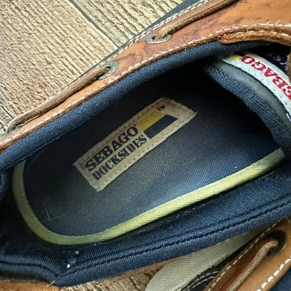 Sebago Docksides Men's Brown/Black Slip On Boat Shoes Size 6