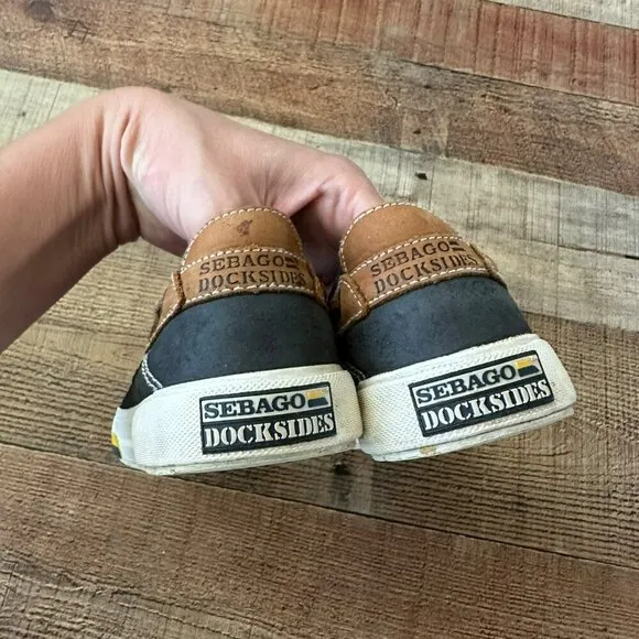 Sebago Docksides Men's Brown/Black Slip On Boat Shoes Size 6