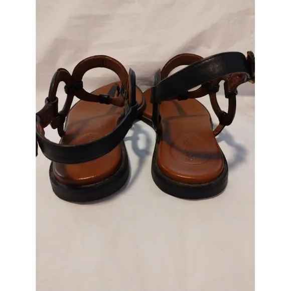 See‎ by Chloe Women's Leather Slingback Flat Thong Sandals Size EU 38 Black