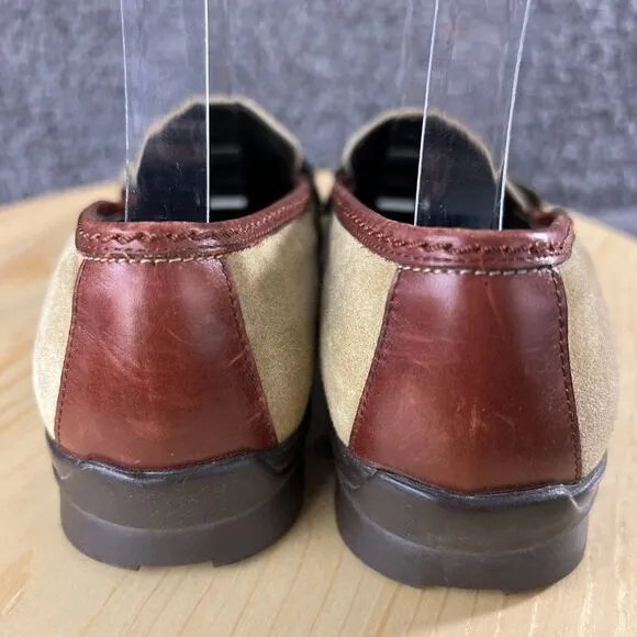 Sesto Meucci Suede Loafers Womens 6.5 Beige Brown Horsebit Shoes Made in Italy