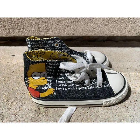 Simpsons x Converse I Will Not Waste Chalk Sneakers New In Box Toddler Size 8