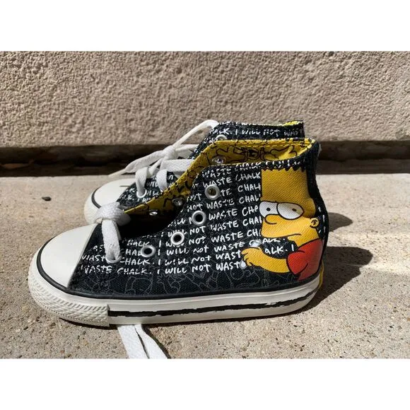 Simpsons x Converse I Will Not Waste Chalk Sneakers New In Box Toddler Size 8