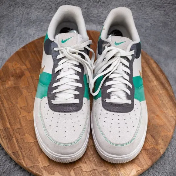 Size 12 - Nike Air Force 1 PRM Low Green Grey Suede Black Leather (CI0065-100)