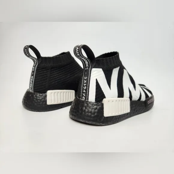 Size 6.5 - adidas NMD_CS1 Primeknit NMD Print - Black Running Shoes‎ Workout