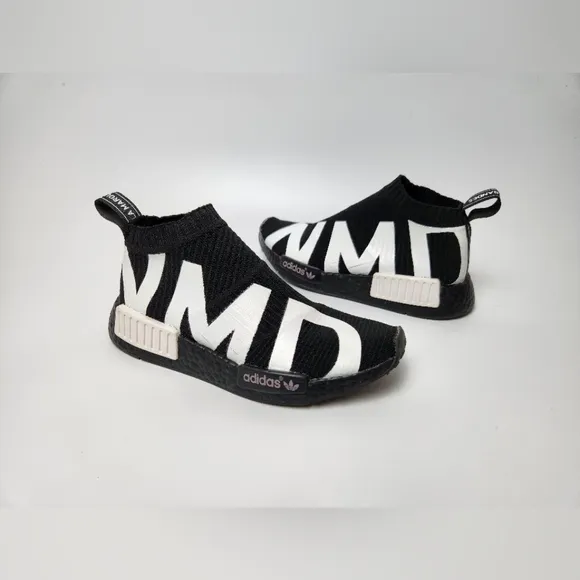 Size 6.5 - adidas NMD_CS1 Primeknit NMD Print - Black Running Shoes‎ Workout