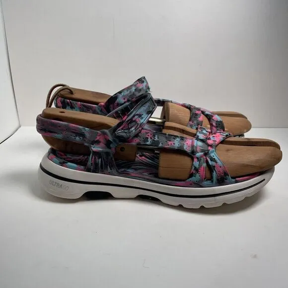 Skechers cali gear sandals multicolored women’s 10 ankle strap outdoor‎ walking.