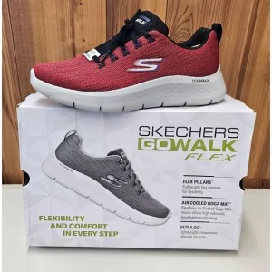 Skechers GoWalk Flex Quota Red Men's Athletic Shoes Size 8