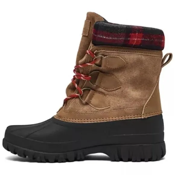SKECHERS PLAID WINTER DUCK BOOTS