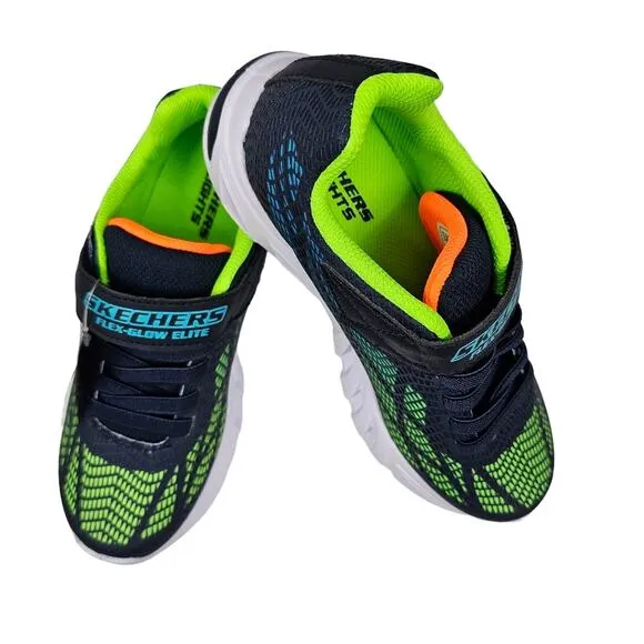 Skechers S-Lights Flex-Glow Elite Vorlo Navy/Multi NIB Kids' Size 3