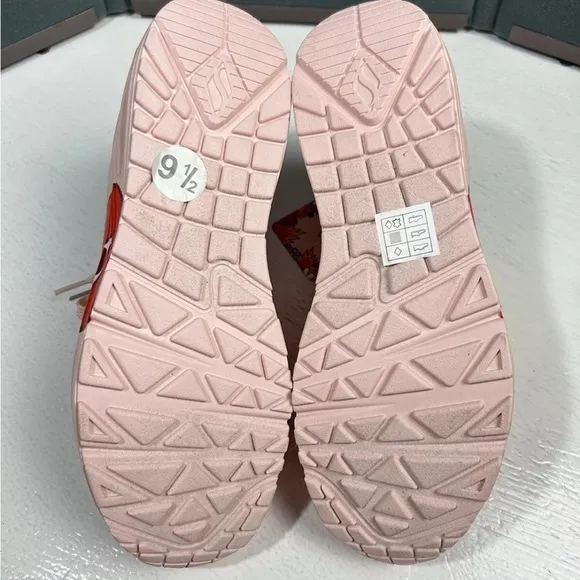 Skechers Uno Flaming Heart Ricardo Cavolo 177956 Pink Women Sz 9.5 Sneaker Shoes