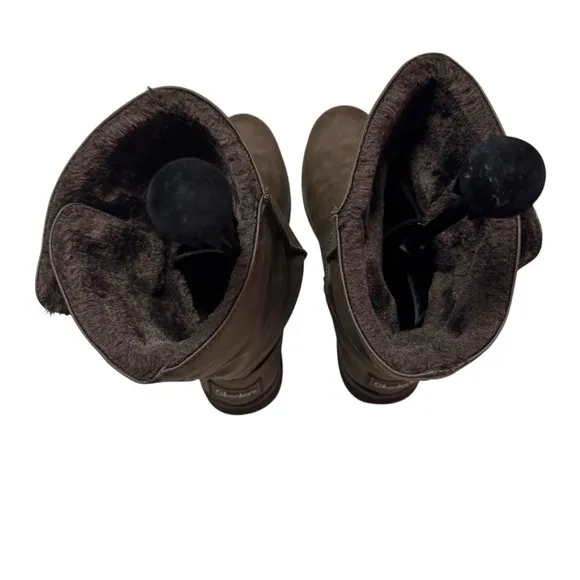 Skechers Women's Keepsakes Leatherette Mid Button Winter Boots Brown US Size 11
