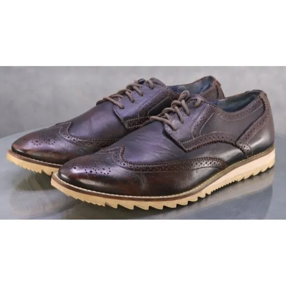 Skechers x Mark Nason Men's Wingtip Dress Shoes Size 10 Leather Chocolate Brown