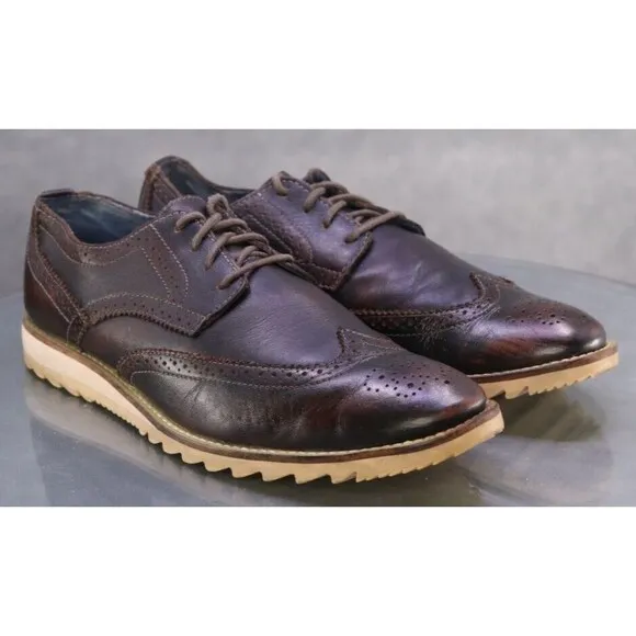 Skechers x Mark Nason Men's Wingtip Dress Shoes Size 10 Leather Chocolate Brown