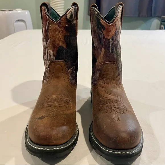 Smoky Mountain Cowboys Boots Boys 2.5 Girls Buffalo Western Leather Camo Spring