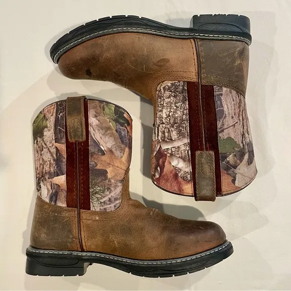 Smoky Mountain Cowboys Boots Boys 2.5 Girls Buffalo Western Leather Camo Spring