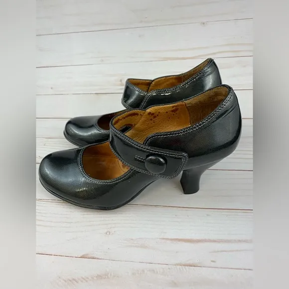 Sofft Women's Mary Jane Pumps Shoes Size 5.5 M Black Leather Söfft