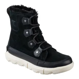 Sorel Boots Womens 6.5 Black Explorer II Joan Suede Leather Faux Fur Waterproof