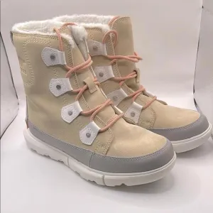 Sorel - Expolorer Classic Lace Up Winter Boots - Neutral Cream / Blue - 9