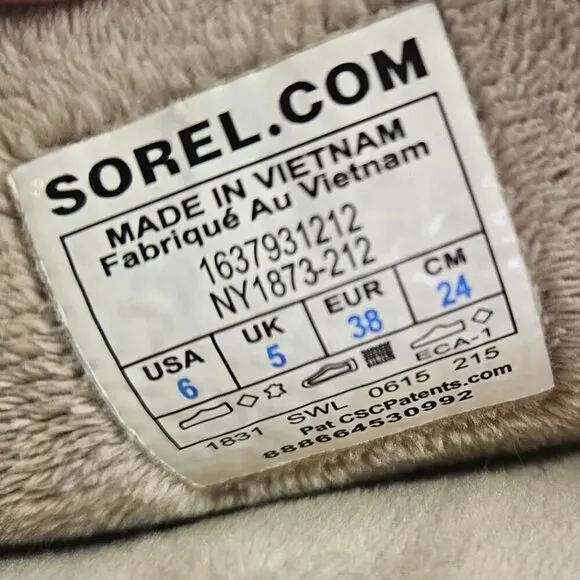 SOREL Girls Size 6Y Women's 7.5 NEWBIE Oxford Tan Winter Boots