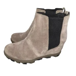 Sorel Joan of Arctic Suede Wedge II Chelsea Waterproof Boots Booties Size 7.5