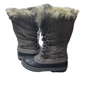 Sorel Joan of Arctic Winter Boots Wm’s Quary Black Sz 10.5 Tall Faux Fur Lined