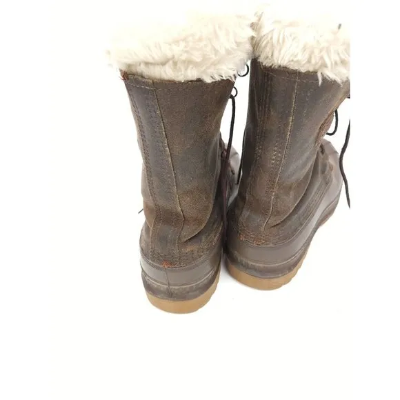 Sorel Kaufman Mens Size 10 Winter Lined Steel Shank Duck Boots Brown