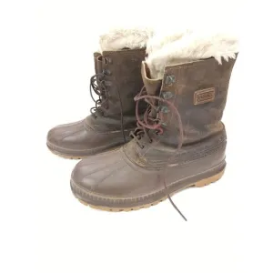 Sorel Kaufman Mens Size 10 Winter Lined Steel Shank Duck Boots Brown