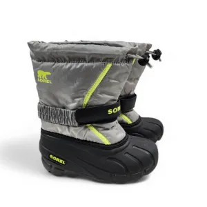 Sorel Kids Chrome Grey and Black Flurry Children Winter Boots Size 13