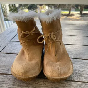Sorel Malina Leather Fur Lined Winter Boots Womens Size 8