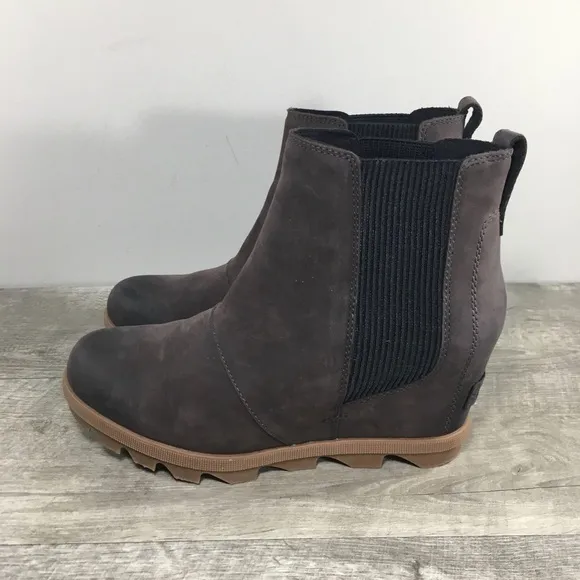 Sorel NL3754 Brown Leather Joan of Arctic II Chelsea Winter Snow Women Boots 7.5