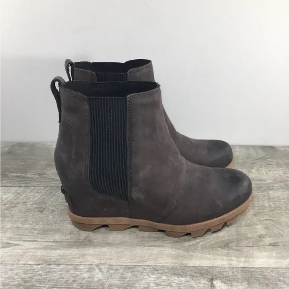 Sorel NL3754 Brown Leather Joan of Arctic II Chelsea Winter Snow Women Boots 7.5