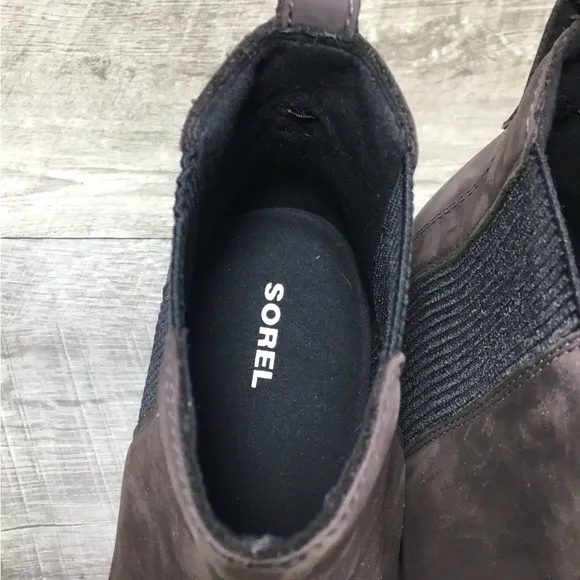 Sorel NL3754 Brown Leather Joan of Arctic II Chelsea Winter Snow Women Boots 7.5