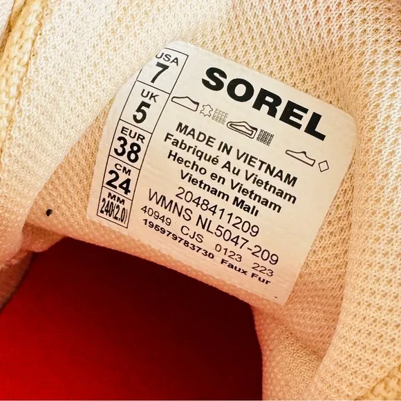 Sorel Ona Womens Cozy Booties Ankle Sneaker Boots Shearling Size 7 Beige Outdoor