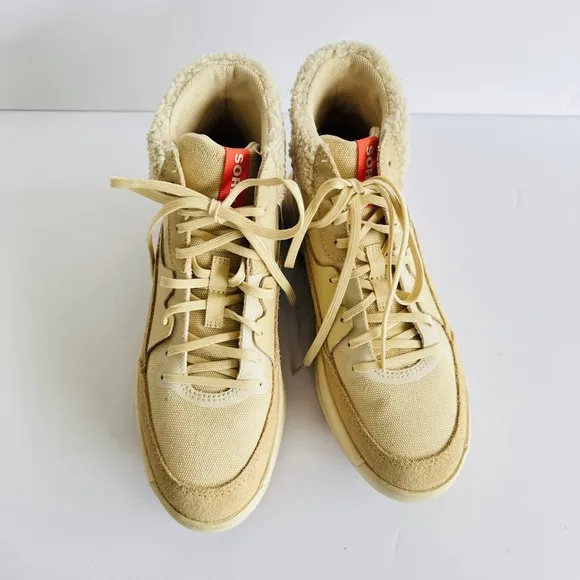 Sorel Ona Womens Cozy Booties Ankle Sneaker Boots Shearling Size 7 Beige Outdoor
