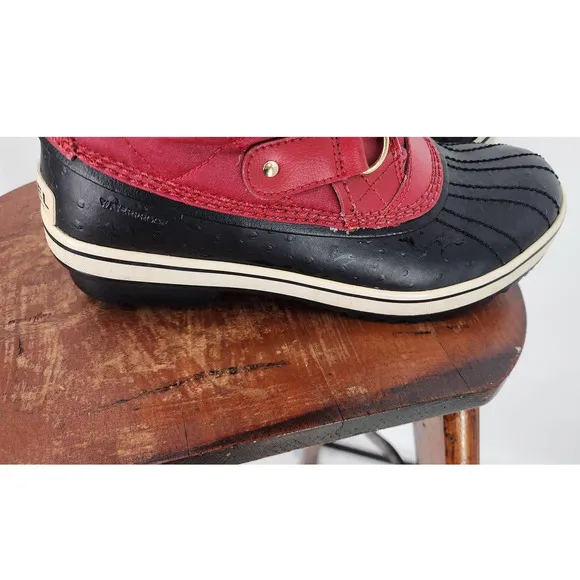 Sorel Tofino Women's Faux Fur Red‎ Quilted Winter Waterproof Winter Boots Size 7