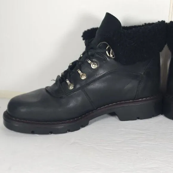 Sorel Women's Chamonix US 10M Black Leather Lined Lace Up Shearling Winter Boots