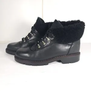 Sorel Women's Chamonix US 10M Black Leather Lined Lace Up Shearling Winter Boots
