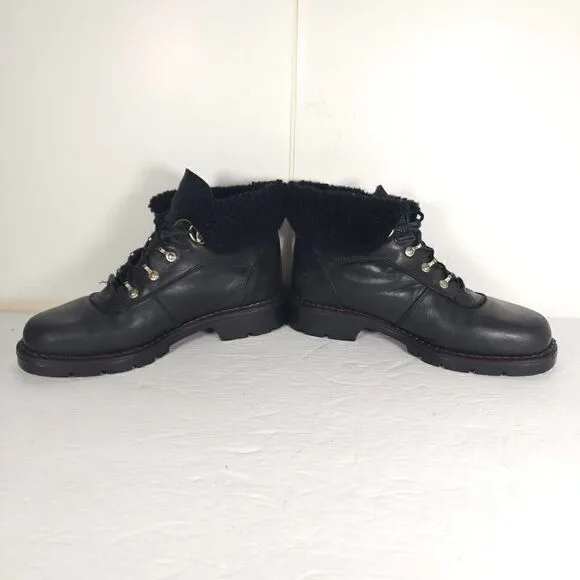 Sorel Women's Chamonix US 10M Black Leather Lined Lace Up Shearling Winter Boots
