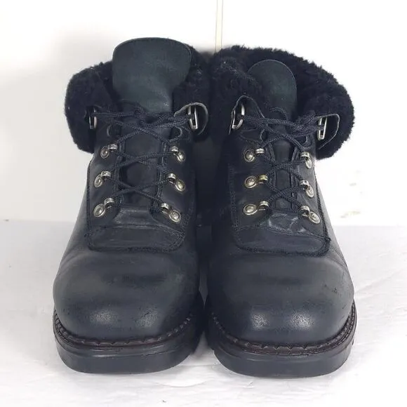 Sorel Women's Chamonix US 10M Black Leather Lined Lace Up Shearling Winter Boots